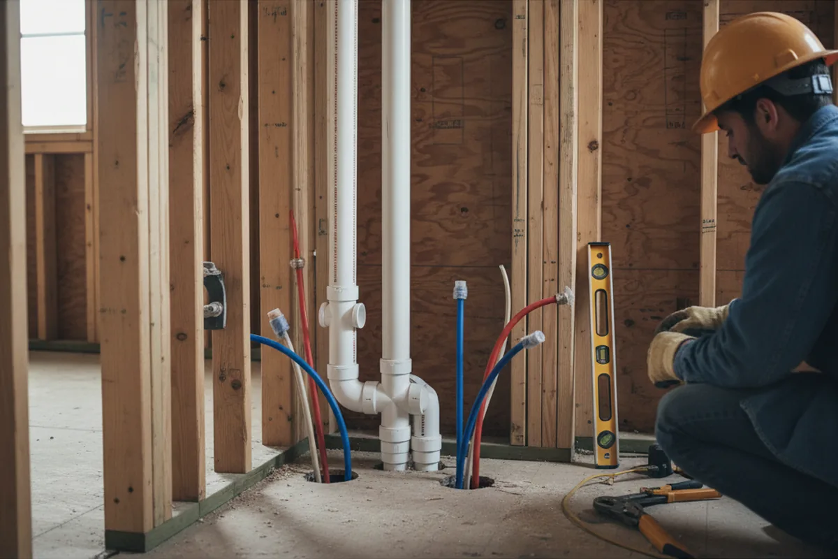 Drain and supply rough-in during Garbage Disposal Repair in Flournoy