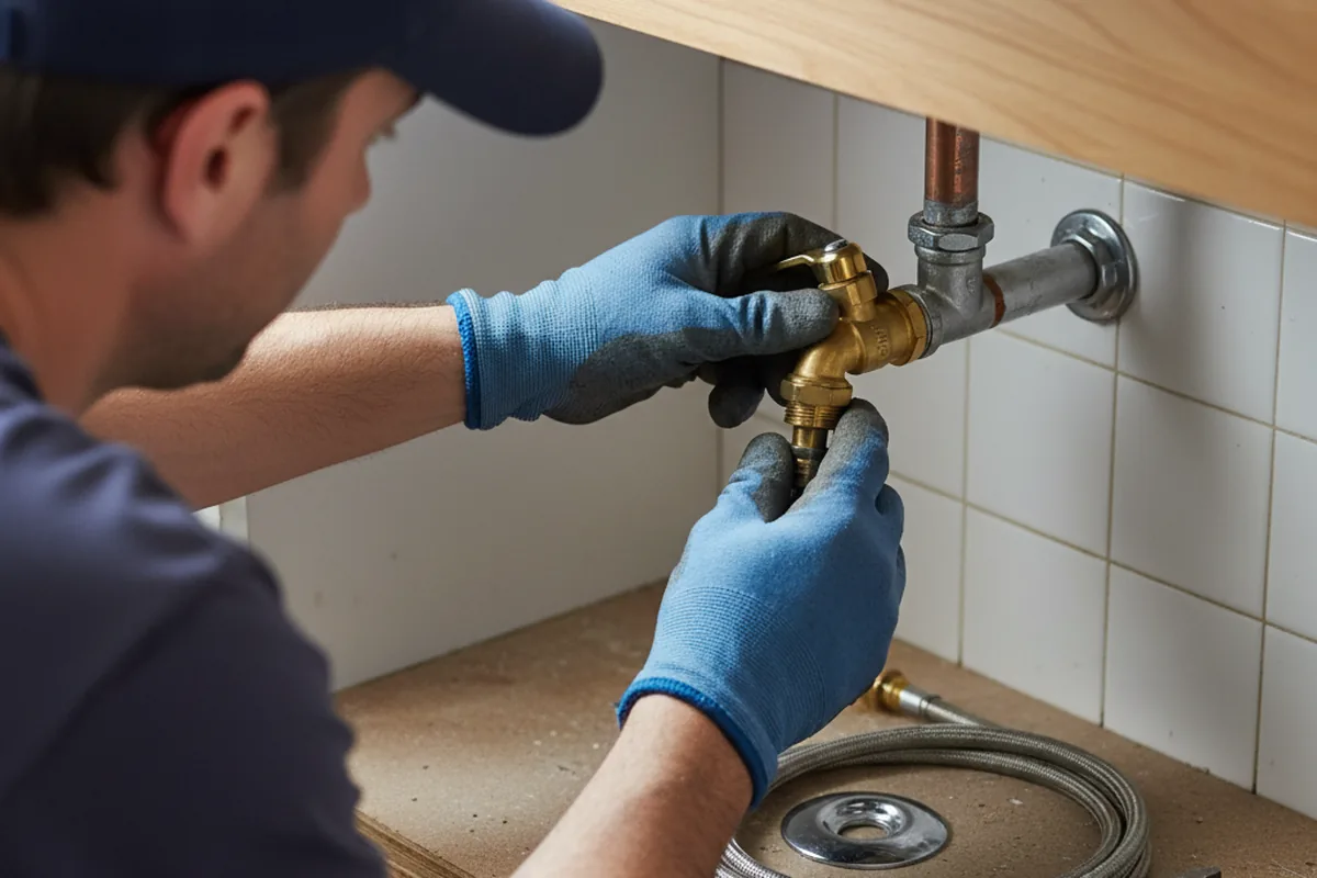 Shutoff valve and fitting work during Emergency Plumbing in Flournoy